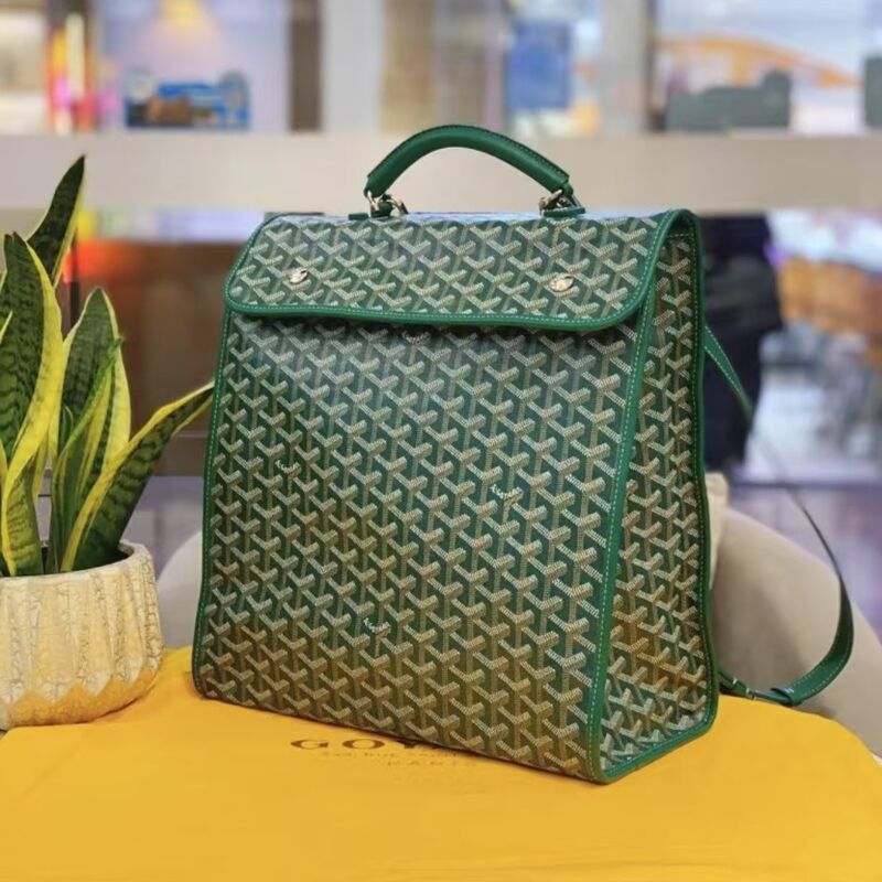 Складной рюкзак в стиле Goyard с принтом, экокожа, унисекс, до 20 л, для поездок