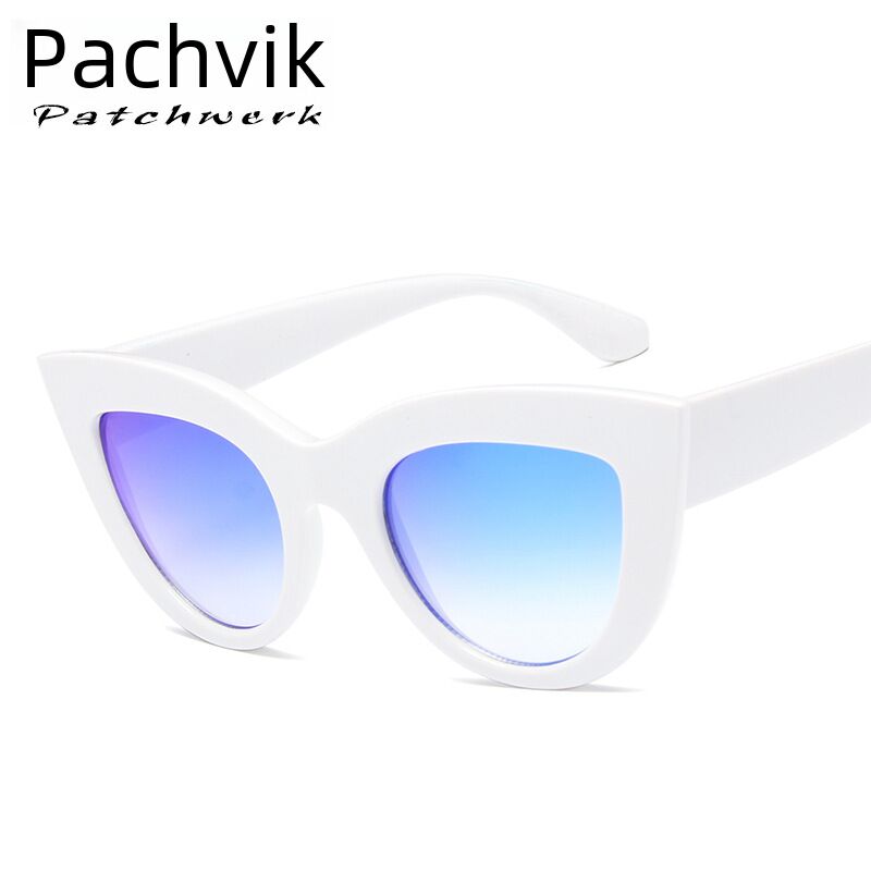 Солнцезащитные очки женские Paqiweike 12121 «кошачий глаз», большая оправа, акриловые линзы