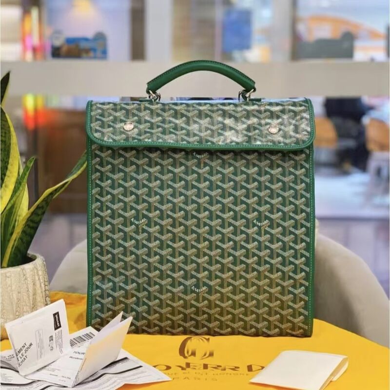 Складной рюкзак в стиле Goyard с принтом, экокожа, унисекс, до 20 л, для поездок