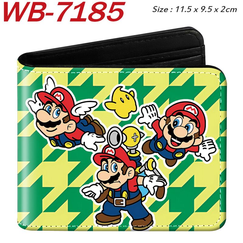 Кошелёк MC с полноцветным принтом Super Mario, двойного сложения, PU-кожа, 11,5 × 9,5 × 2 см