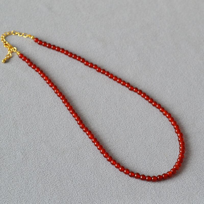 Колье-чокер из красного агата Miya Sophia Jewelry, бусины 3–10 мм, длина 39 см + удлинитель 5 см