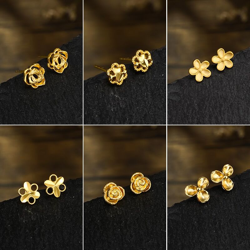 Серьги-гвоздики «Цветы» Xuping Jewelry, медь с золотистым покрытием, романтичный винтажный стиль