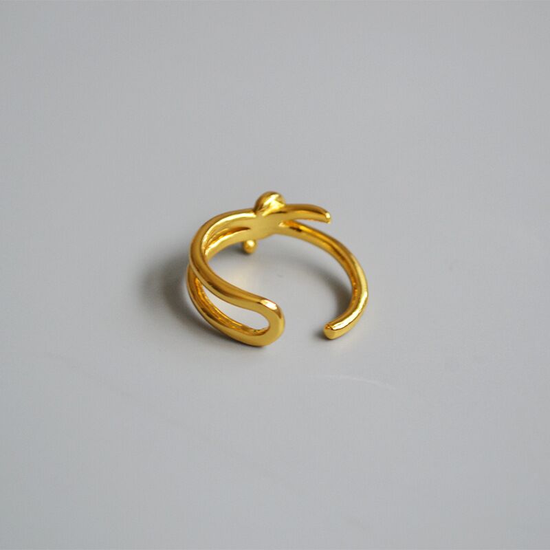 Открытое кольцо Miya Sophia Jewelry с узлом, латунь с позолотой, минималистичный европейский стиль