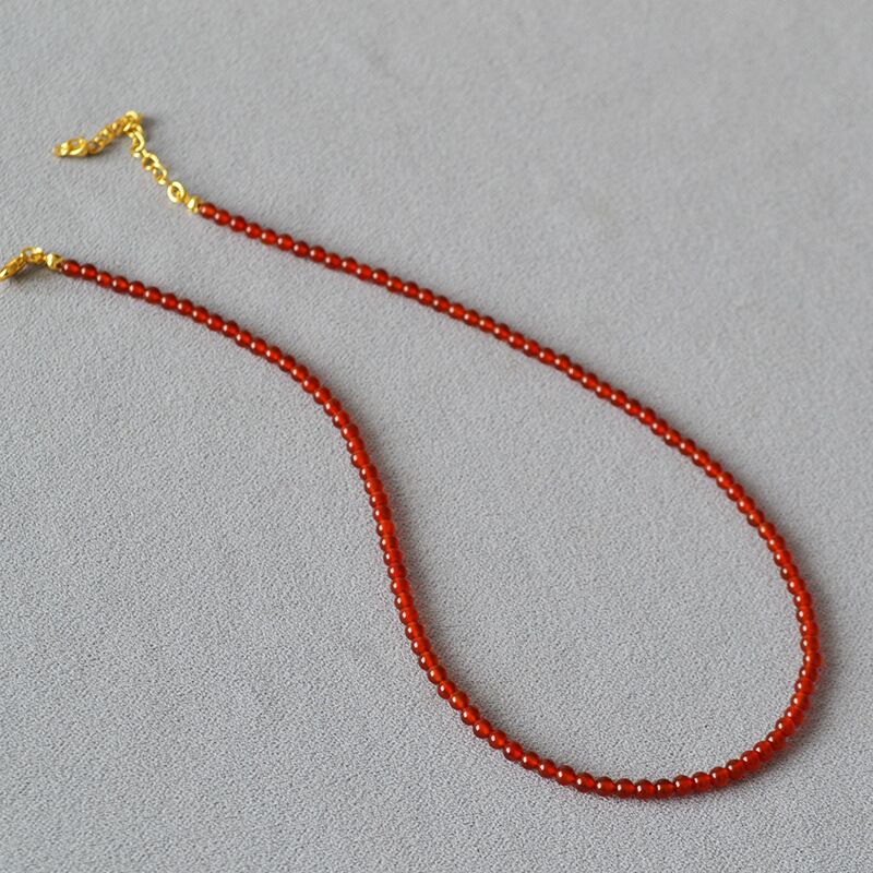 Колье-чокер из красного агата Miya Sophia Jewelry, бусины 3–10 мм, длина 39 см + удлинитель 5 см