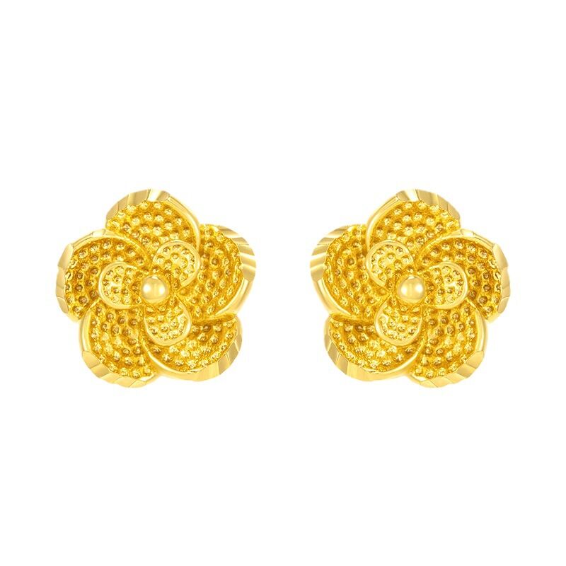 Серьги-гвоздики «Цветы» Xuping Jewelry, медь с золотистым покрытием, романтичный винтажный стиль