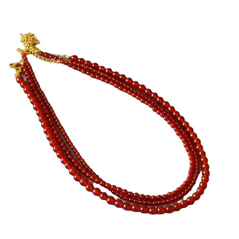 Колье-чокер из красного агата Miya Sophia Jewelry, бусины 3–10 мм, длина 39 см + удлинитель 5 см