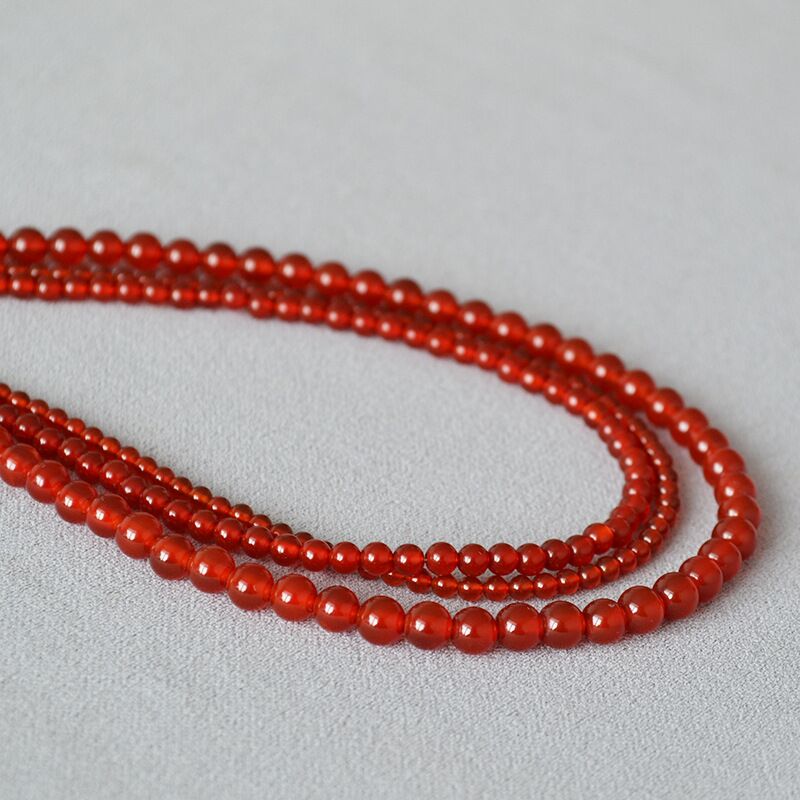 Колье-чокер из красного агата Miya Sophia Jewelry, бусины 3–10 мм, длина 39 см + удлинитель 5 см