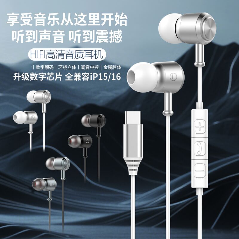 Проводные наушники-вкладыши Jintaino G31, Type-C/3.5 мм, с микрофоном, HiFi
