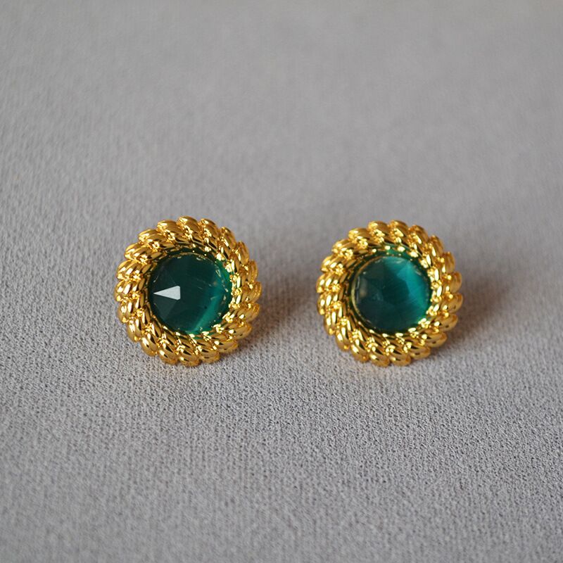 Серьги-пусеты Miya Sophia Jewelry в ретро-стиле, латунь с позолотой, геометрический дизайн, 13 вариантов