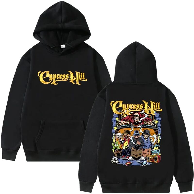 Футболка Qimengyang с принтом Cypress Hill и скелетом, хлопок, свободный крой, 220 г