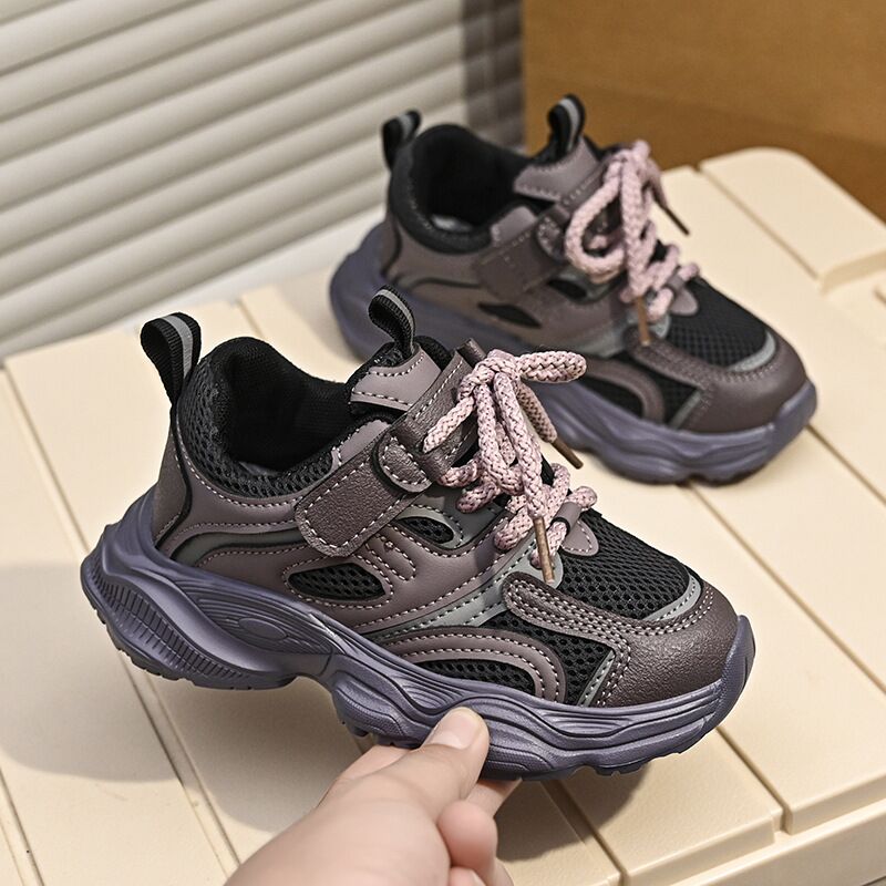 Кроссовки детские массивные (dad shoes), на липучке, дышащие, мультяшный рисунок, размеры 26–37