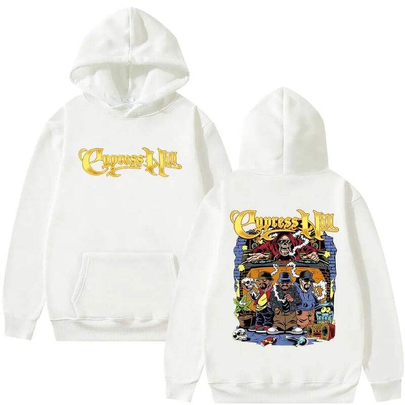 Футболка Qimengyang с принтом Cypress Hill и скелетом, хлопок, свободный крой, 220 г