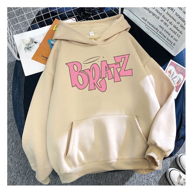 Худи Bratz с буквенным принтом, осень–зима, свободный крой, полиэстер