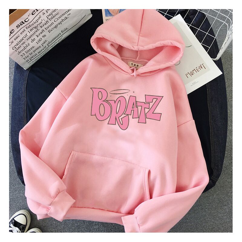 Худи Bratz с буквенным принтом, осень–зима, свободный крой, полиэстер