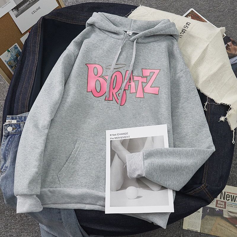 Худи Bratz с буквенным принтом, осень–зима, свободный крой, полиэстер