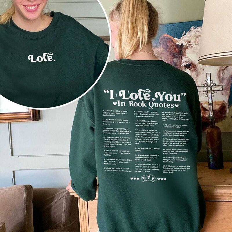 Худи с принтом «Different Ways to Say I Love You» из книжных цитат, свободный крой, XS–XXXL