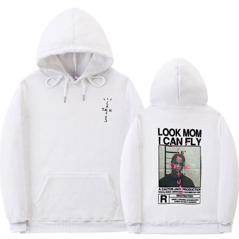 Худи HOOK ON YOU Travis Scott «Look Mom I Can Fly» с принтом, с начёсом, XS–3XL