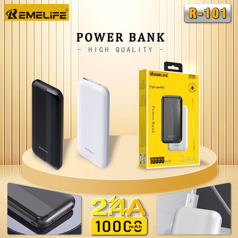 Внешний аккумулятор REMELIFE (RIMI) 10000 мА·ч, портативный, несколько USB-выходов, в коробке