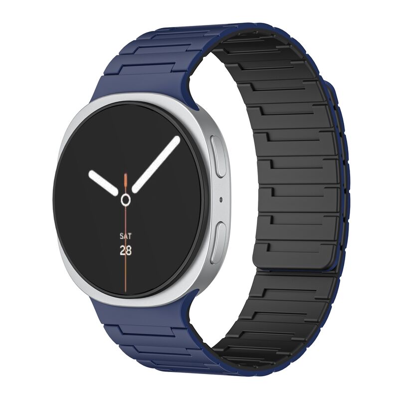 Силиконовый магнитный ремешок Yiqixin для Samsung Galaxy Watch 8, двухцветный, 40/44/46 мм