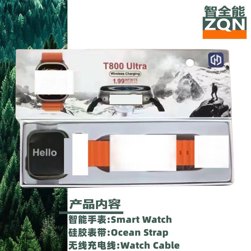 Смарт-часы Zhiquanneng T800 Ultra, многоязычное меню, звонки по Bluetooth, пульсометр