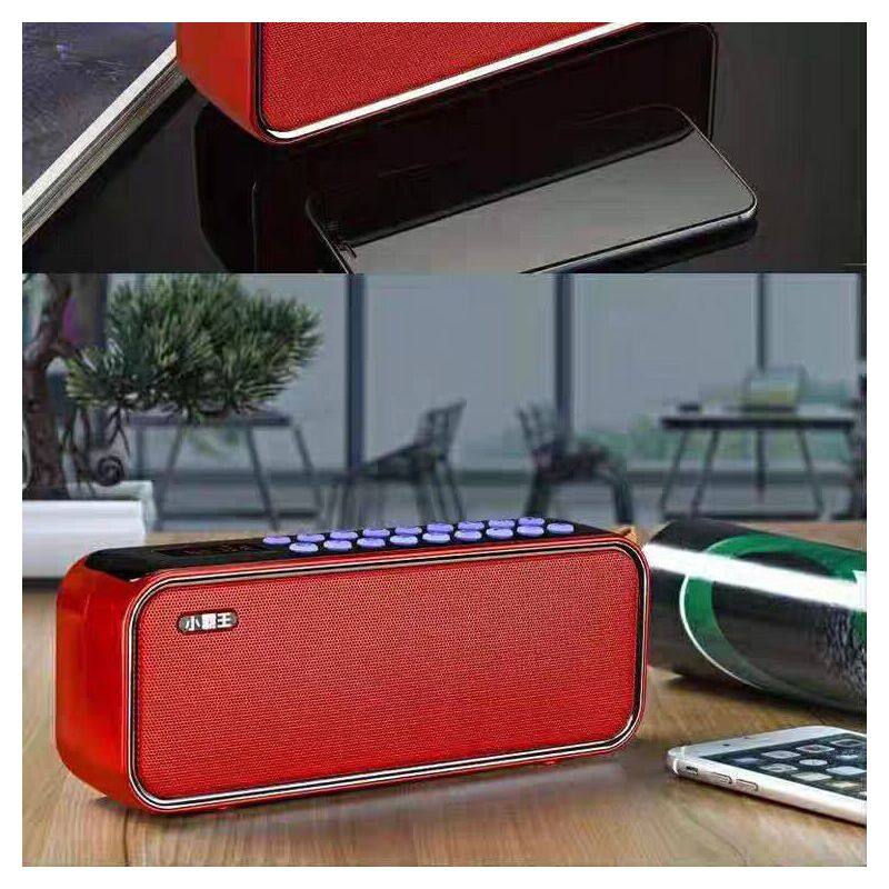 Портативная Bluetooth-колонка Subor D92 с FM-радио, 2 динамика, металлический корпус, усиленный бас