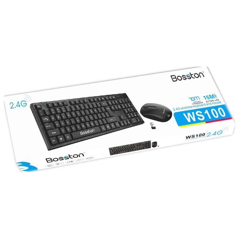 Беспроводной комплект клавиатура и мышь Bosston WS100, 2,4 ГГц, ультратонкий, радиус 10 м, для офиса и дома