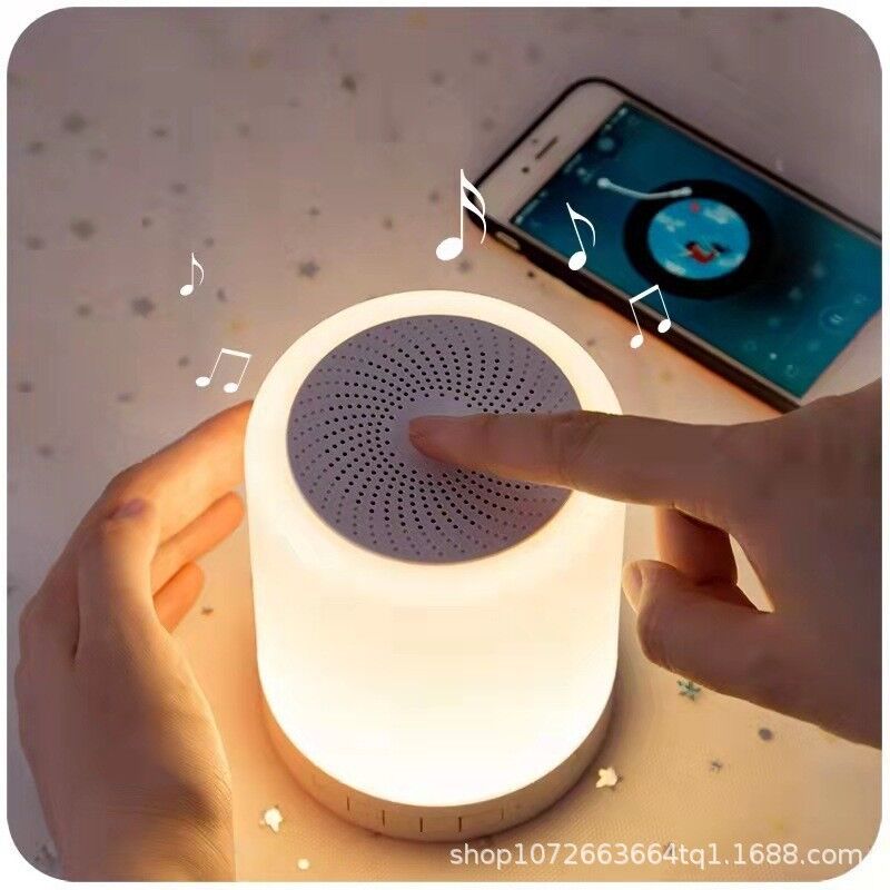 Мини Bluetooth-колонка CL671 с ночником, включение похлопыванием, RGB-подсветка, 3 Вт, 400 мА·ч, белая