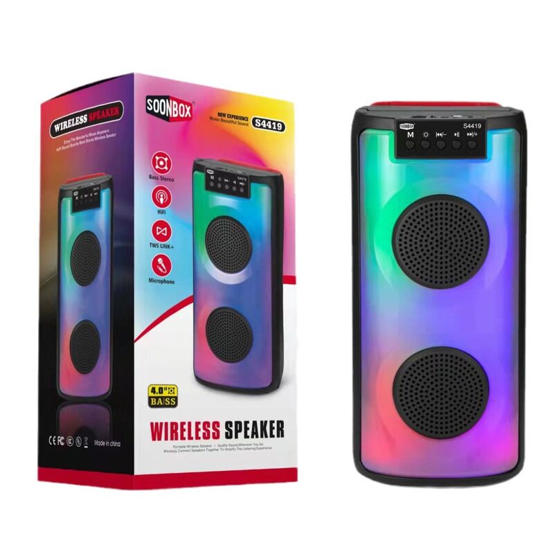 Портативная Bluetooth-колонка для караоке, 2 динамика по 4 дюйма, 10 Вт, Bluetooth 5.0, слот для карт
