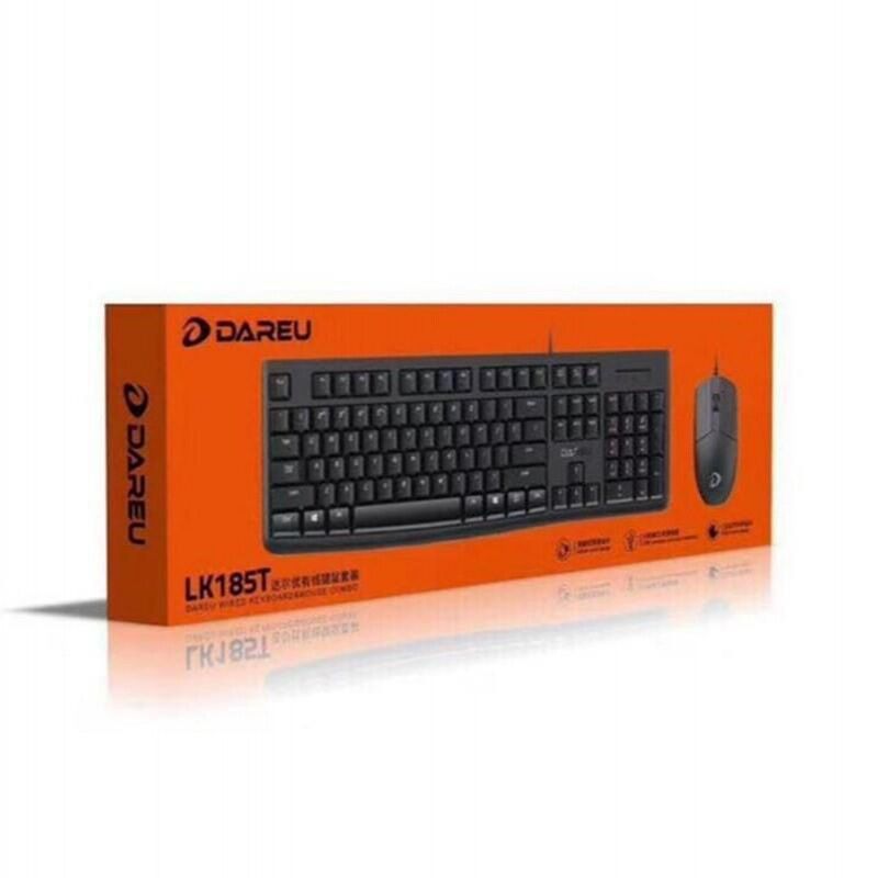 Комплект проводной клавиатуры и мыши Dareu LK188, USB, влагозащита, 2000 dpi, для офиса и дома