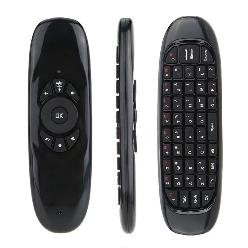 Мини-клавиатура C120 с аэромышью Air Mouse, 2,4 ГГц, двусторонняя, гироскоп, голосовой ввод, подсветка