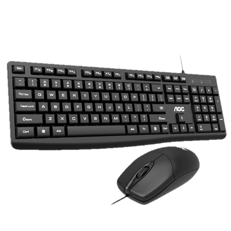 Проводной комплект клавиатура и мышь AOC KM151, USB, 1200 DPI, влагозащита, кабель 1,5 м
