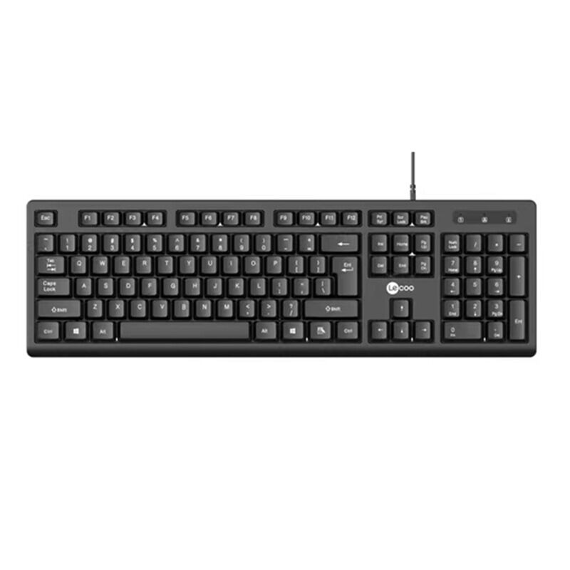 Проводной комплект клавиатура и мышь Lecoo CM101, USB, 1200 DPI, влагозащита, для офиса и ноутбука