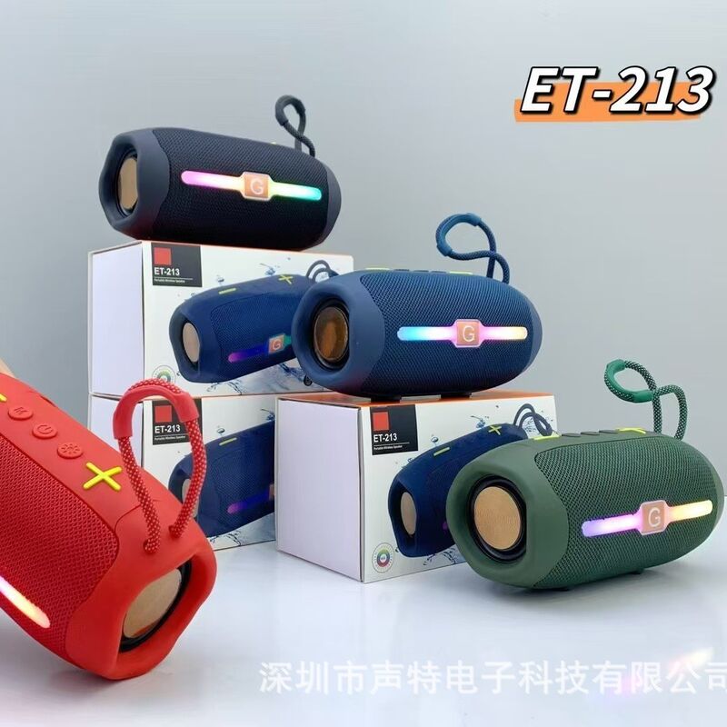 Портативная Bluetooth-колонка ET-213 с ручкой и RGB-подсветкой, два динамика, FM-радио, USB и TF