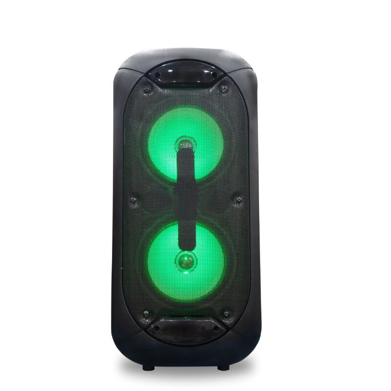 Bluetooth-колонка MHJUBA HL-515, два динамика 4", металлическая сетка, цветная подсветка, вариант с микрофоном