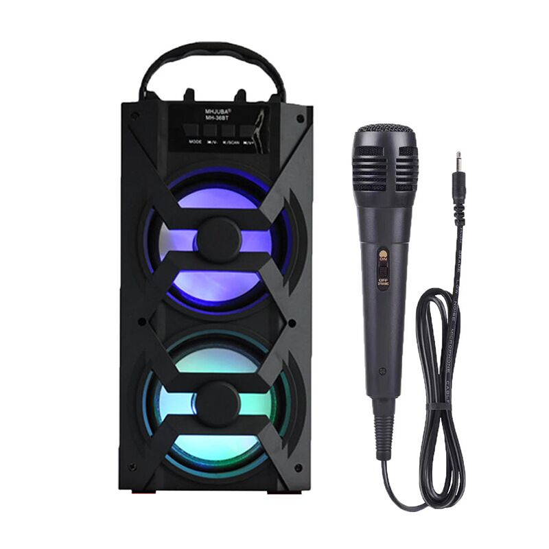 Портативная Bluetooth-колонка Menghuan Juba с двумя динамиками 4 дюйма, 5 Вт, 1000–1200 мА·ч, подсветка