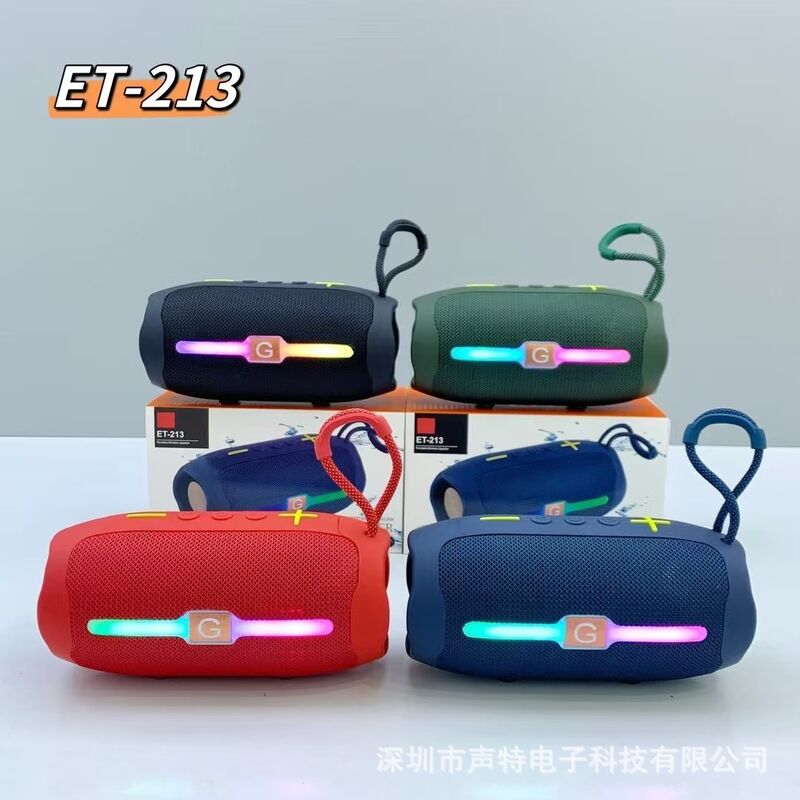 Портативная Bluetooth-колонка ET-213 с ручкой и RGB-подсветкой, два динамика, FM-радио, USB и TF