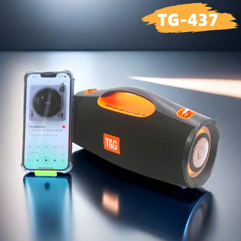 Портативная Bluetooth-колонка T&G TG437 с ремнём, RGB-подсветка, 2 динамика, 20 Вт, TWS