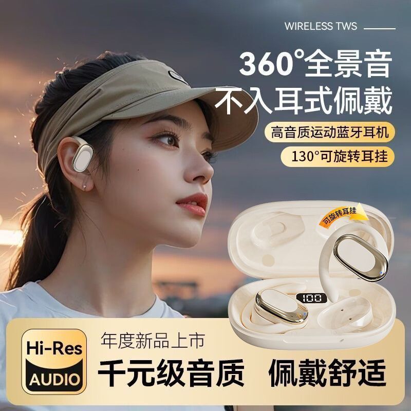 Беспроводные Bluetooth-наушники OWS BS GT526Y, заушное крепление с поворотом на 130°, шумоподавление