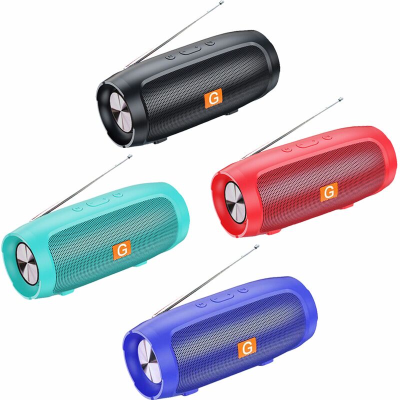 Мини Bluetooth-колонка J007FM с радио, 2 динамика и 2 пассивные мембраны, слот для карт памяти