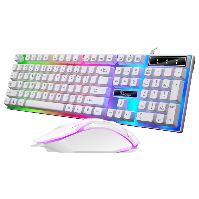 Комплект проводной клавиатуры и мыши Zhuiguangbao G21B с подсветкой, USB, 1000 dpi, для офиса и дома