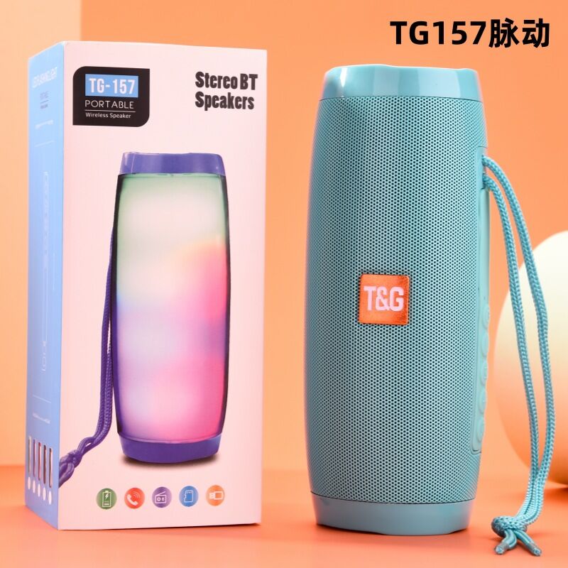 Портативная Bluetooth-колонка T&G TG157 с пульсирующей LED-подсветкой, 2 динамика, 10 Вт, слот для карты