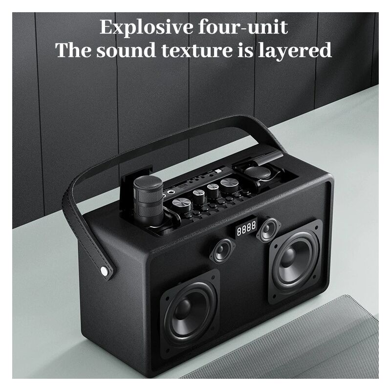 Караоке-колонка WENGEAUDIO для улицы, 4 динамика, 60 Вт, Bluetooth 5.0, звуковая карта для стриминга