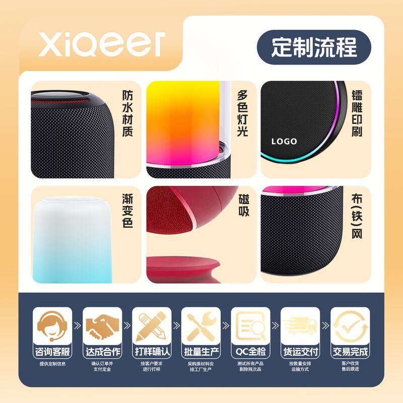 Bluetooth-колонка XiQeer BT2676, 2 динамика, Bluetooth 6.0, защита IPX4, слот для карт TF