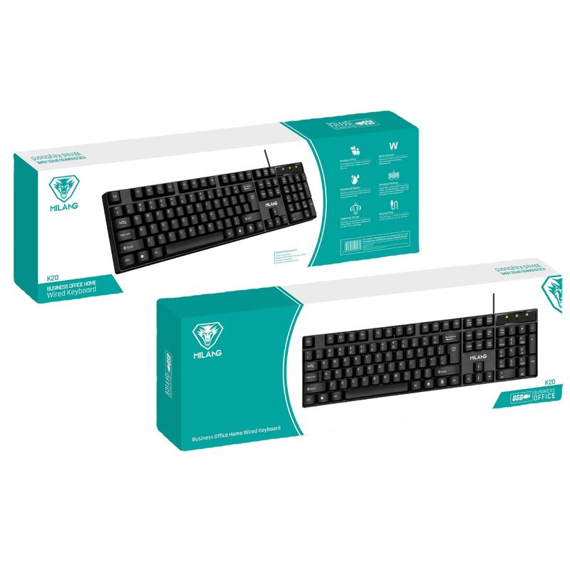 Проводной комплект клавиатура и мышь Milang T20, USB, влагозащита, для ПК, ноутбука и моноблока