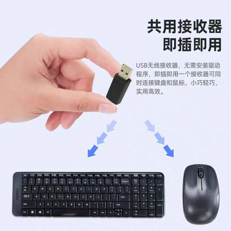 Беспроводной комплект клавиатура и мышь Logitech MK220, 2,4 ГГц, компактный, для дома и офиса