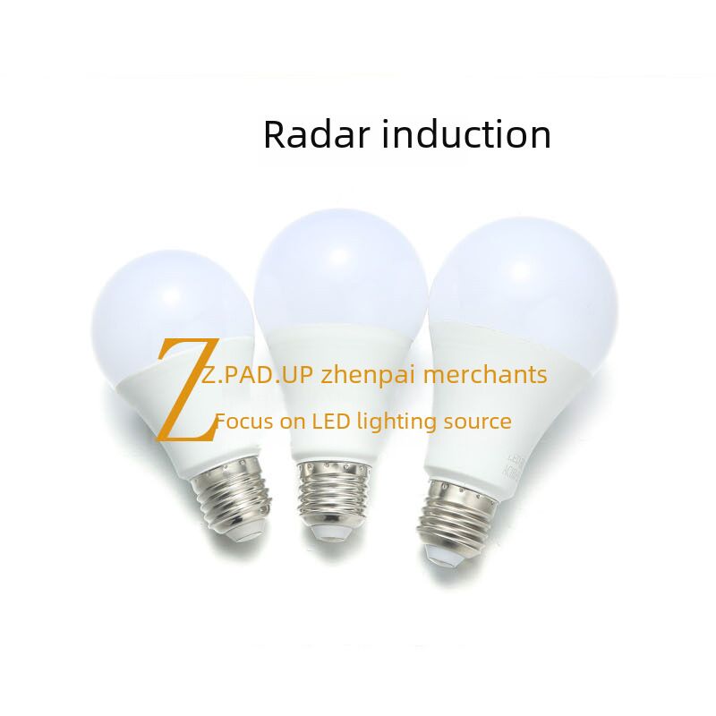 Светодиодная лампа с датчиком Z.PAD.UP E27: радар, звук и свет, движение, 3–30 Вт, для подъезда