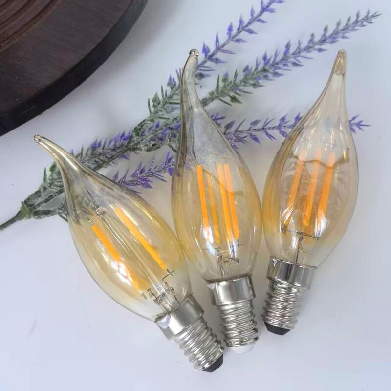 Филаментная LED-лампа «Эдисон» ретро, свеча и шар G45, янтарная, 2700K, E14/E27, 2–6 Вт