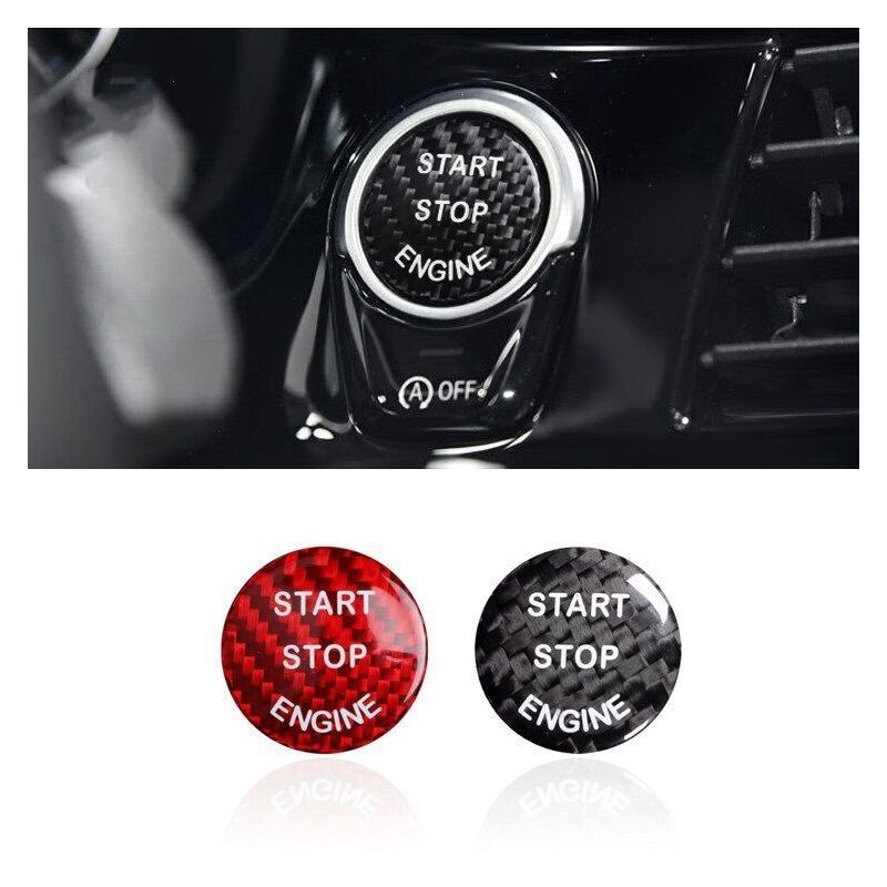 Накладка на кнопку запуска двигателя Start/Stop, карбон, универсальная, декоративная