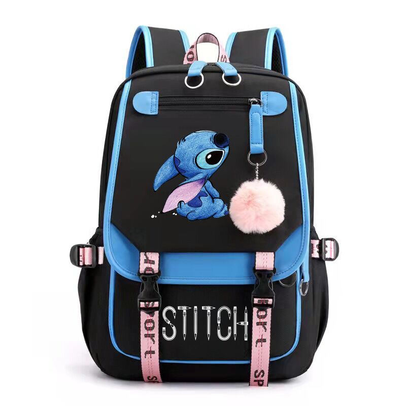 Школьный рюкзак со Стичем (Lilo & Stitch) с USB-портом для зарядки, ткань оксфорд, унисекс