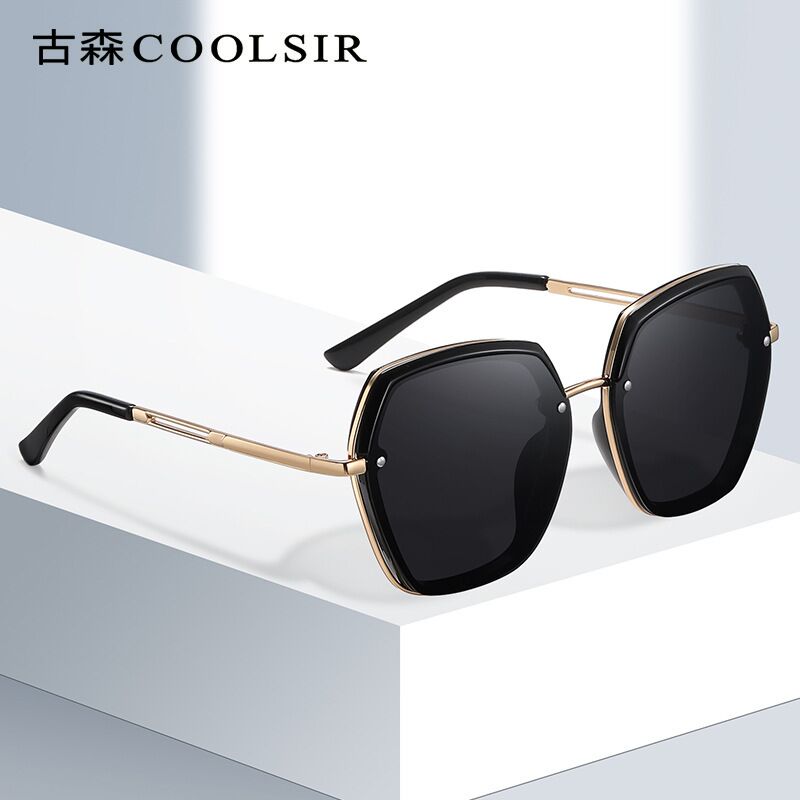 Солнцезащитные очки женские Coolsir 2100 поляризационные, металлическая оправа, UV400